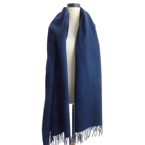 Aritzia Wilfred 100% Wool Scarf Navy Blue - Picture 1 of 3